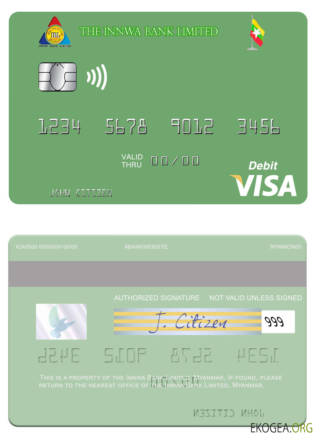 Carte de débit visa Myanmar Innwa Bank Limited